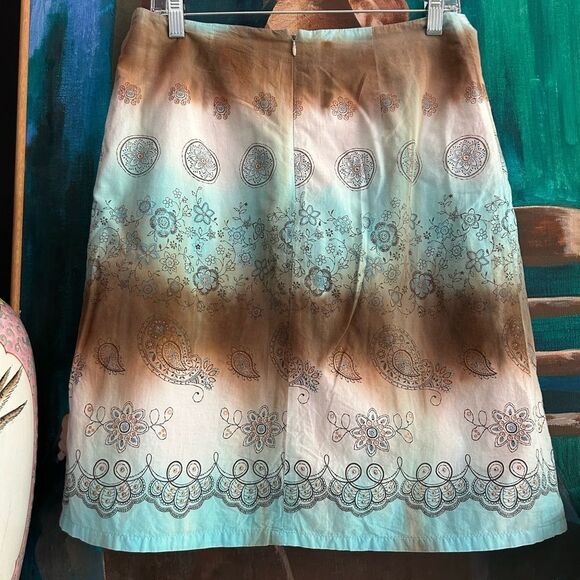 Brown and Cream Knee-Length Skater Skirt Size 11 - Picture 15 of 16